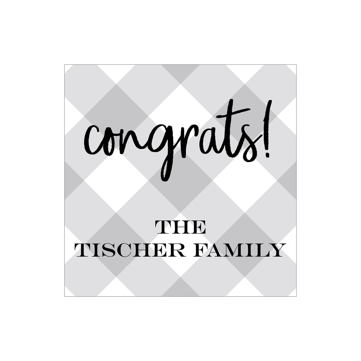 GINGHAM PERSONALIZED SQUARE GIFT STICKERS