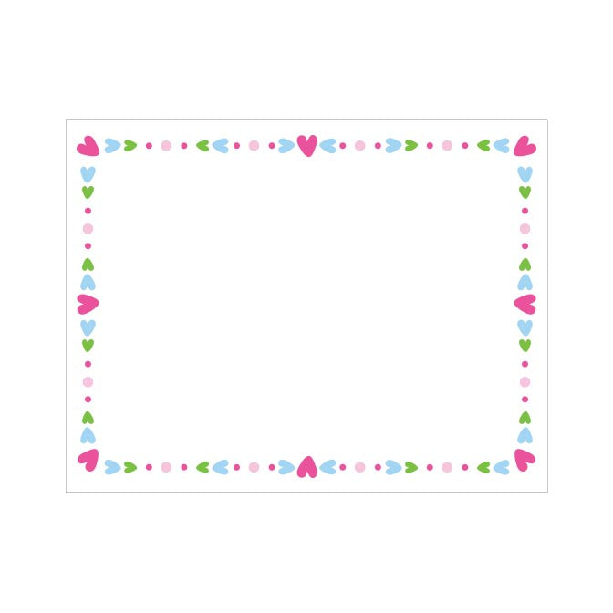 HEART & DOT BORDER FLAT NOTES