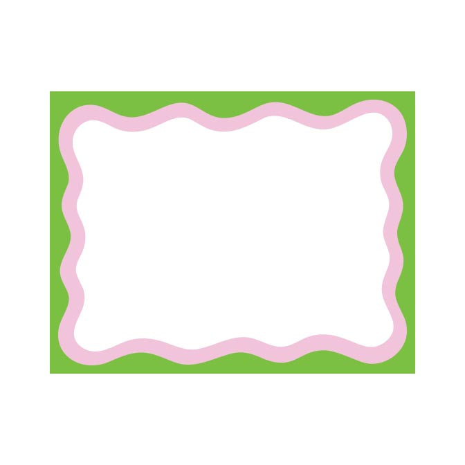 PINK & GREEN WAVY BORDER FLAT NOTES