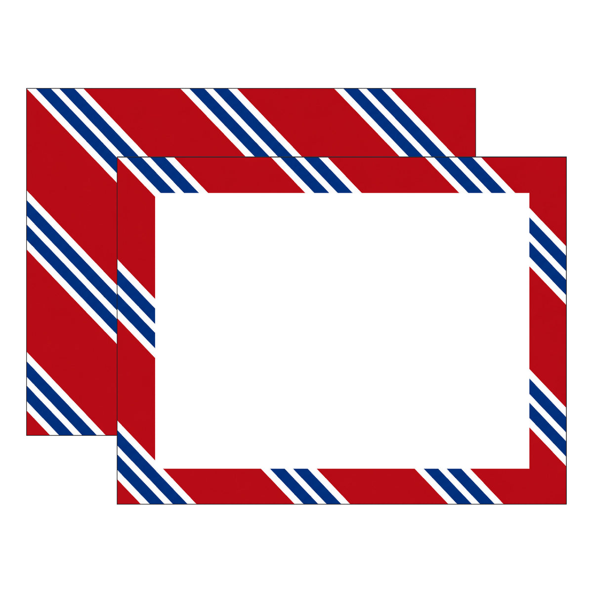 RED & NAVY REPP STRIPE FLAT NOTES