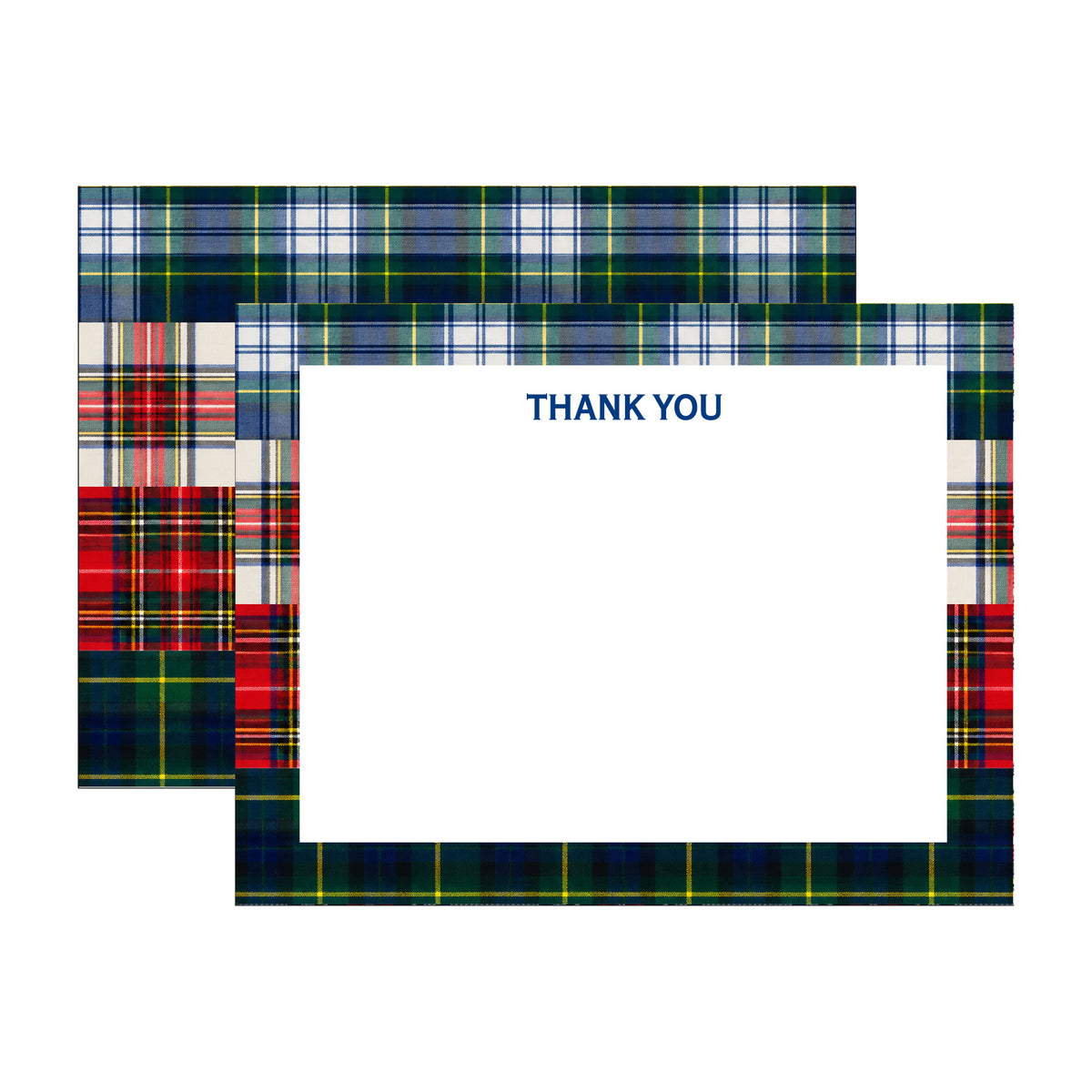 MIXED PLAID THANK YOU DOUBLE-SIDED FLAT NOTES