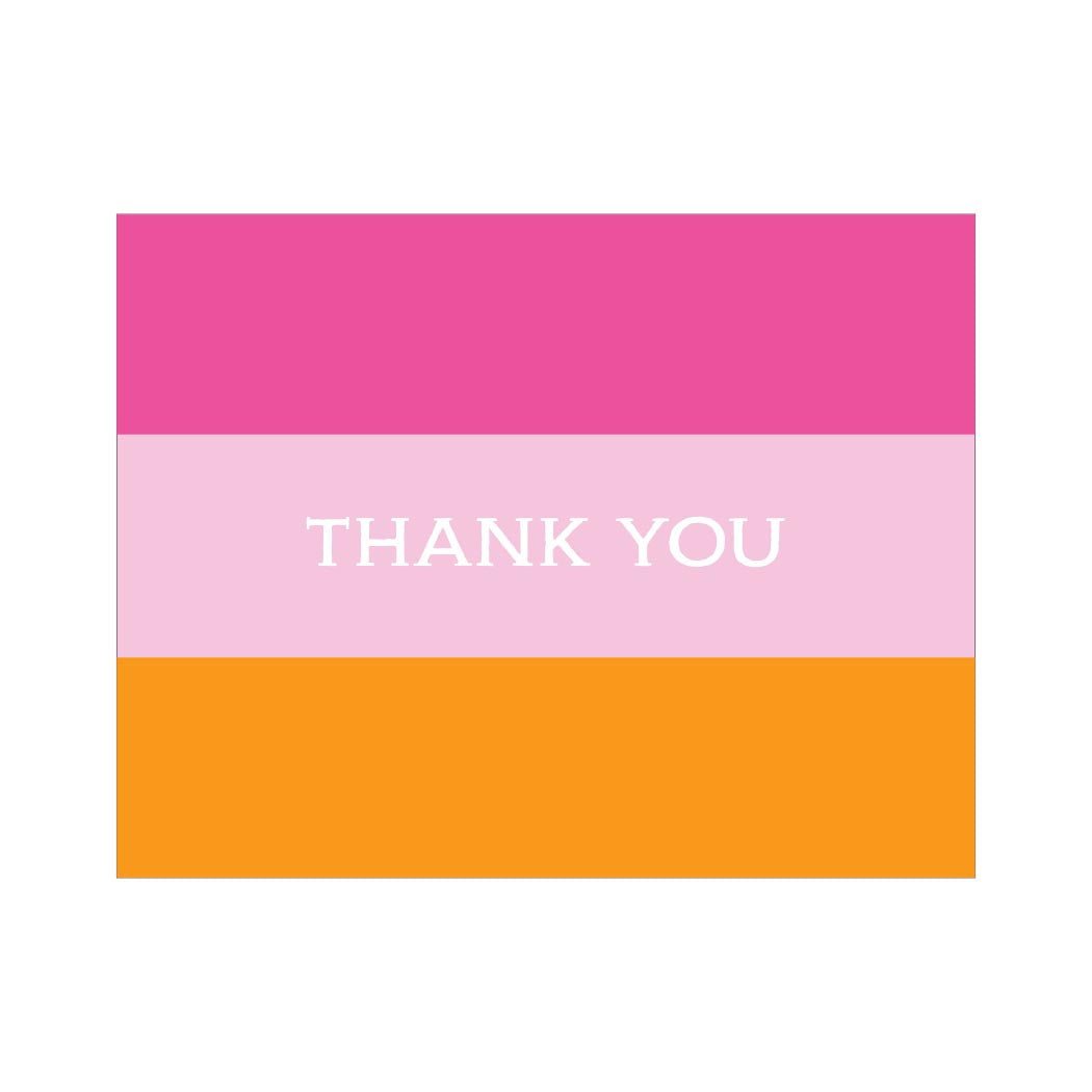 BOLD STRIPE THANK YOU FOLDOVER NOTES
