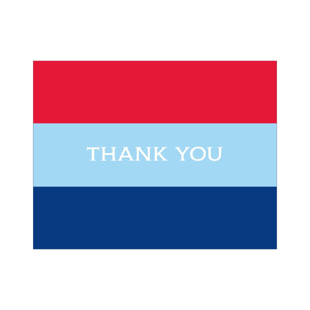 BOLD STRIPE THANK YOU FOLDOVER NOTES