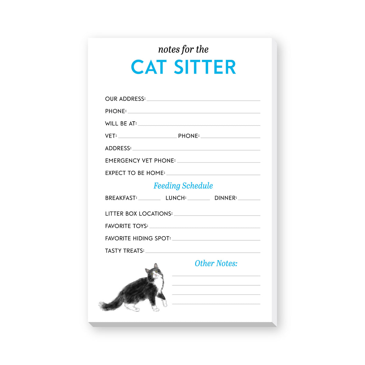 CAT SITTER LARGE NOTEPAD