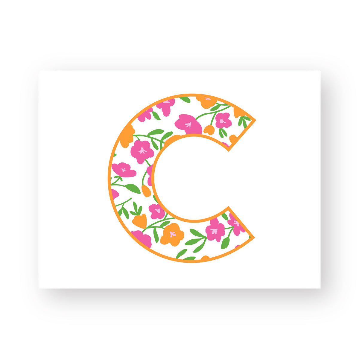 FLORAL INITIAL FOLDOVER NOTES