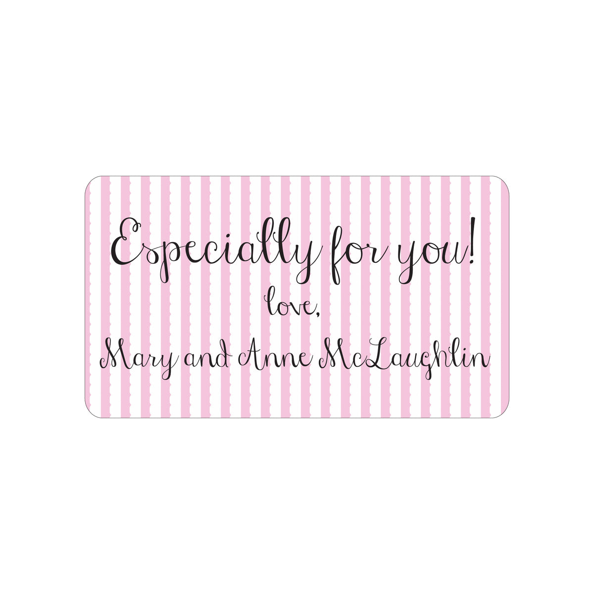 SCALLOPED STRIPES PERSONALIZED GIFT STICKERS