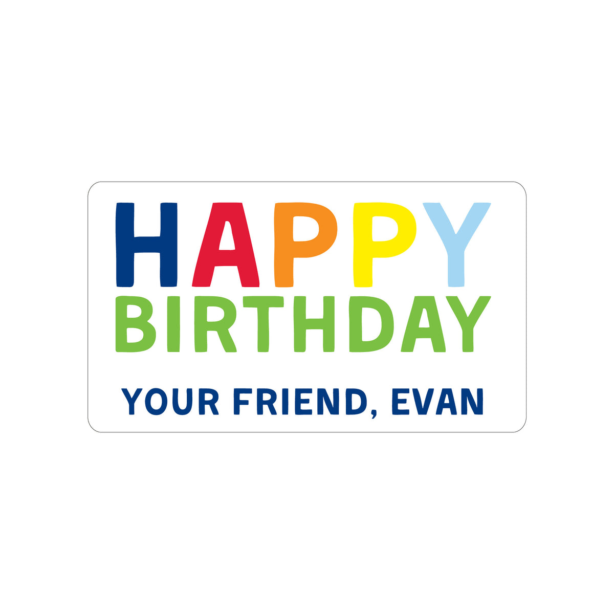 MULTICOLOR TEXT PERSONALIZED GIFT STICKERS