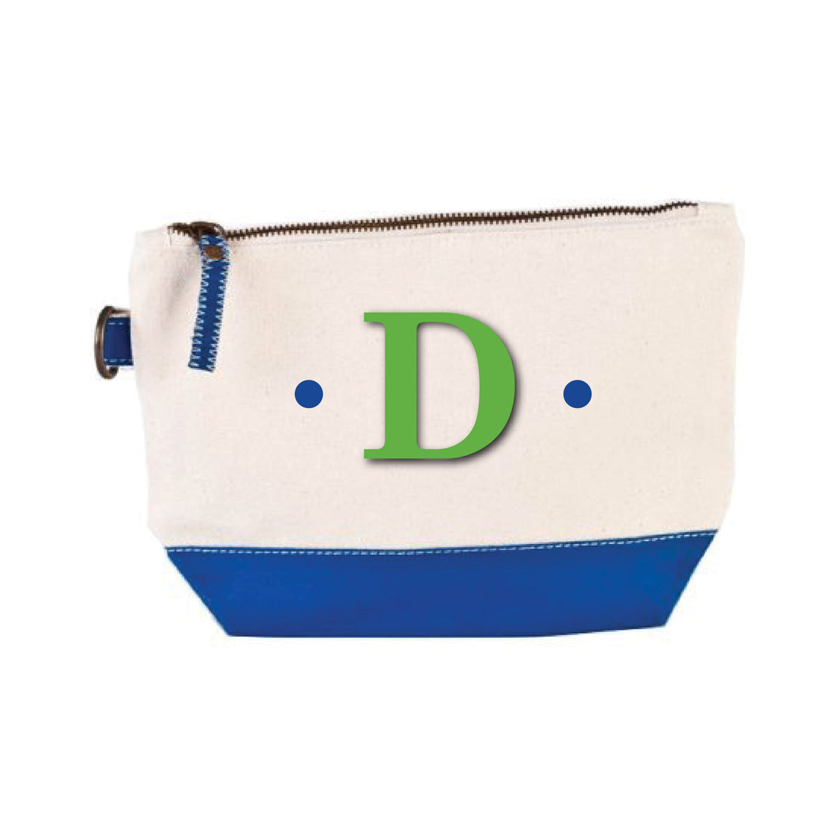 EMBROIDERED INITIAL COSMETIC BAGS