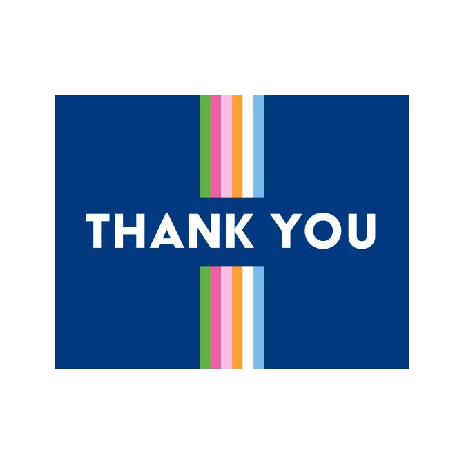 STRIPED THANK YOU FOLDOVER NOTES