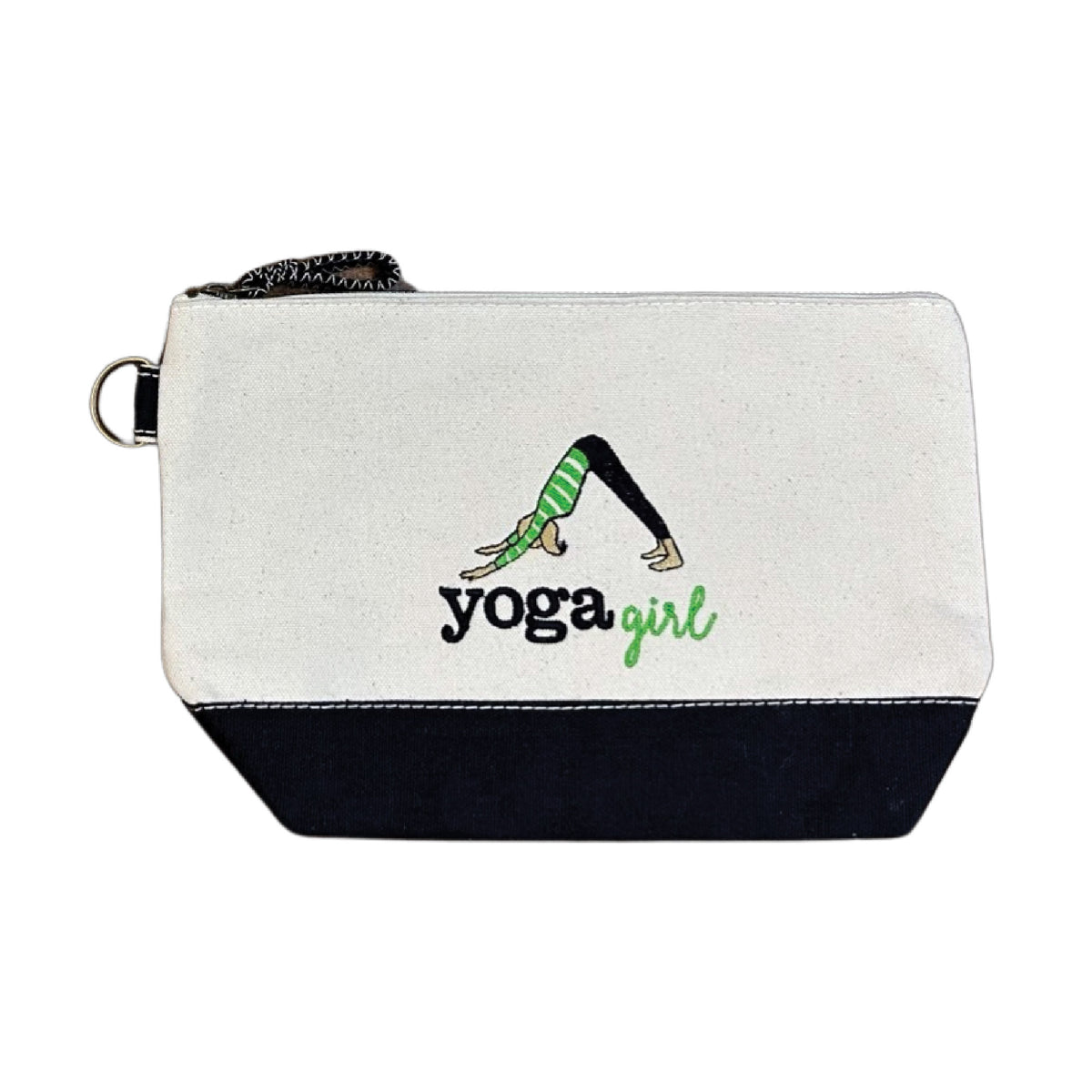 YOGA GIRL EMBROIDERED COSMETIC BAG