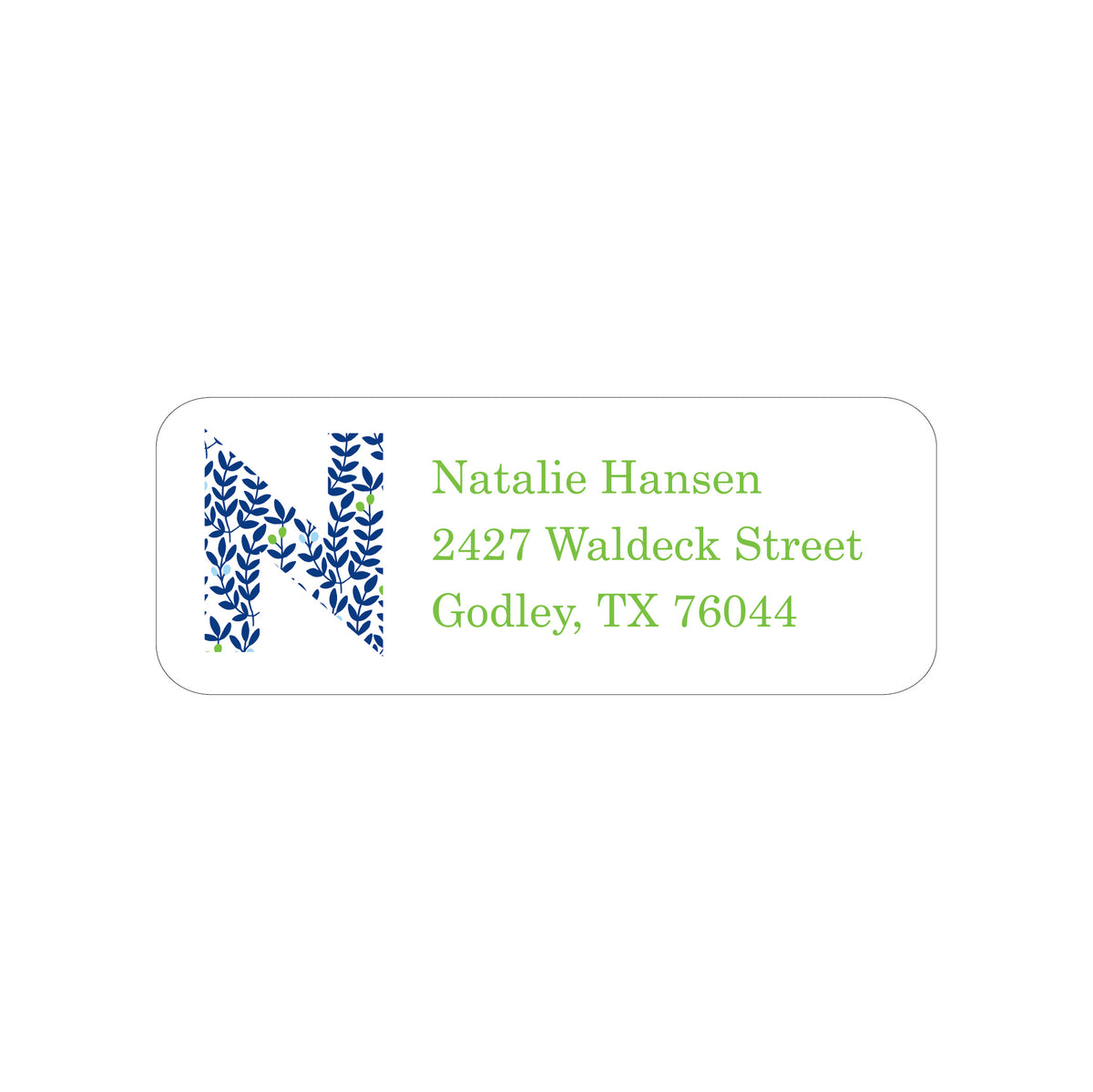FLORAL INITIAL PERSONALIZED ADDRESS LABELS