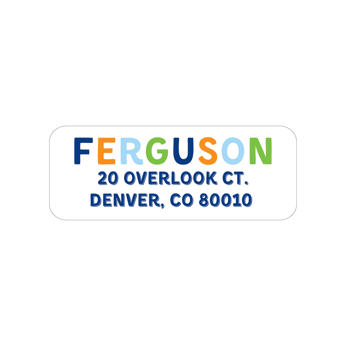 MULTICOLOR NAME PERSONALIZED ADDRESS LABELS