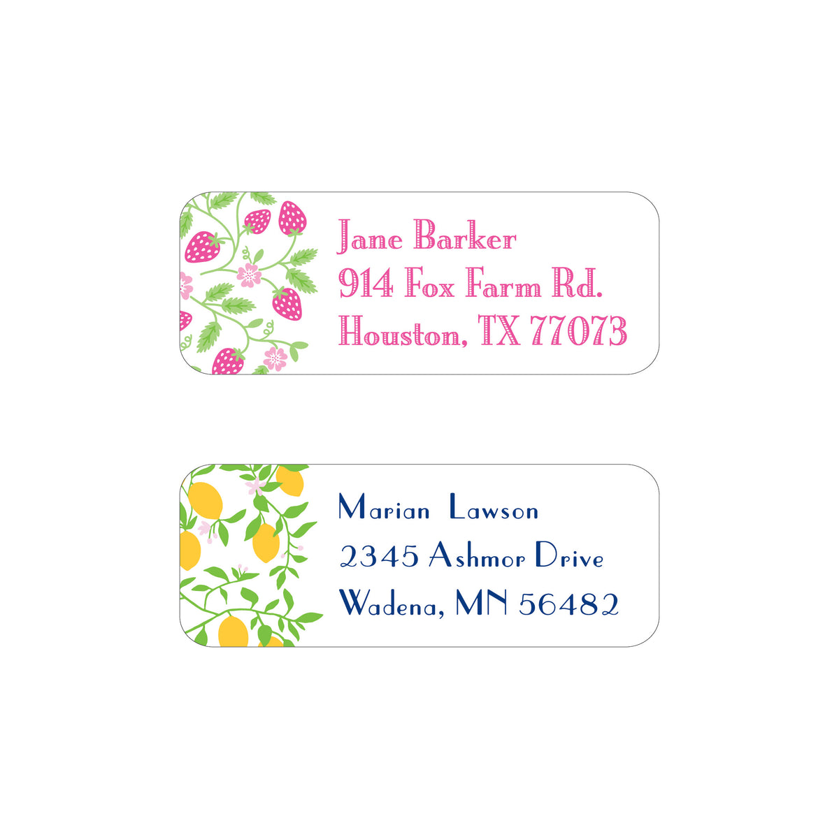 FRUIT PATTERN PERSONALIZED ADDRESS LABELS
