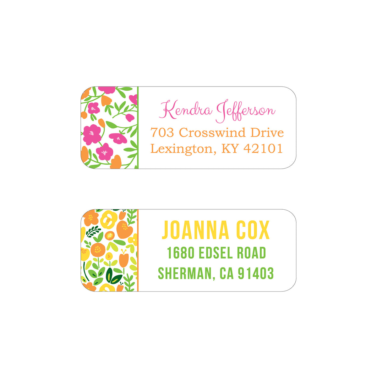 SPRING FLORAL PATTERN PERSONALIZED ADDRESS LABELS