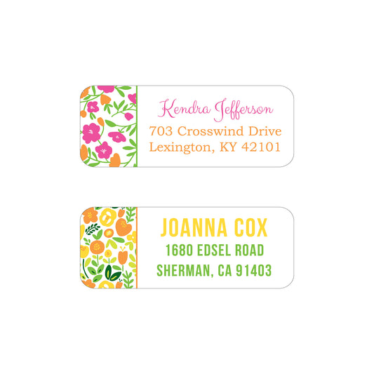 SPRING FLORAL PATTERN PERSONALIZED ADDRESS LABELS