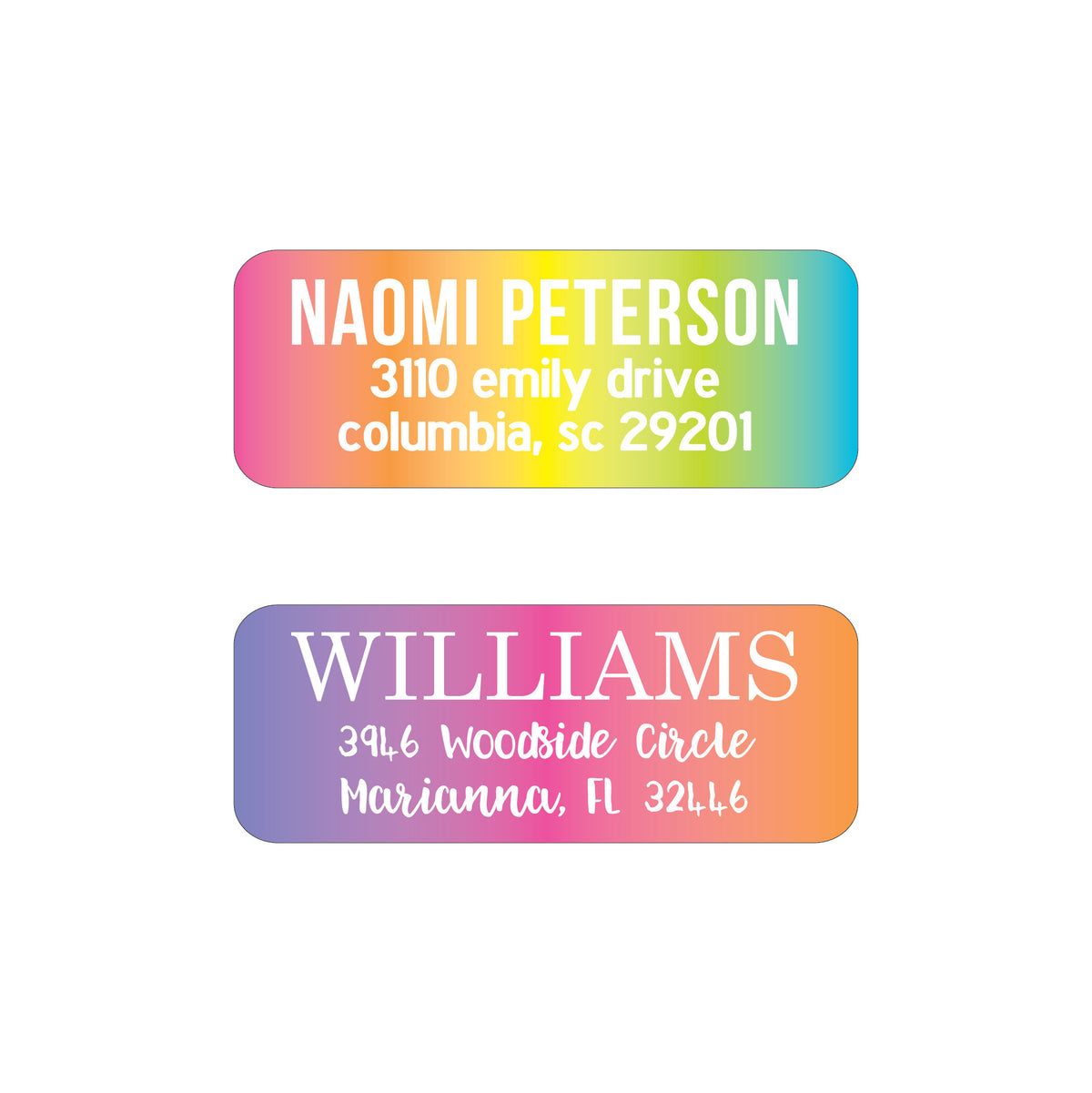 GRADIENT PERSONALIZED ADDRESS LABELS
