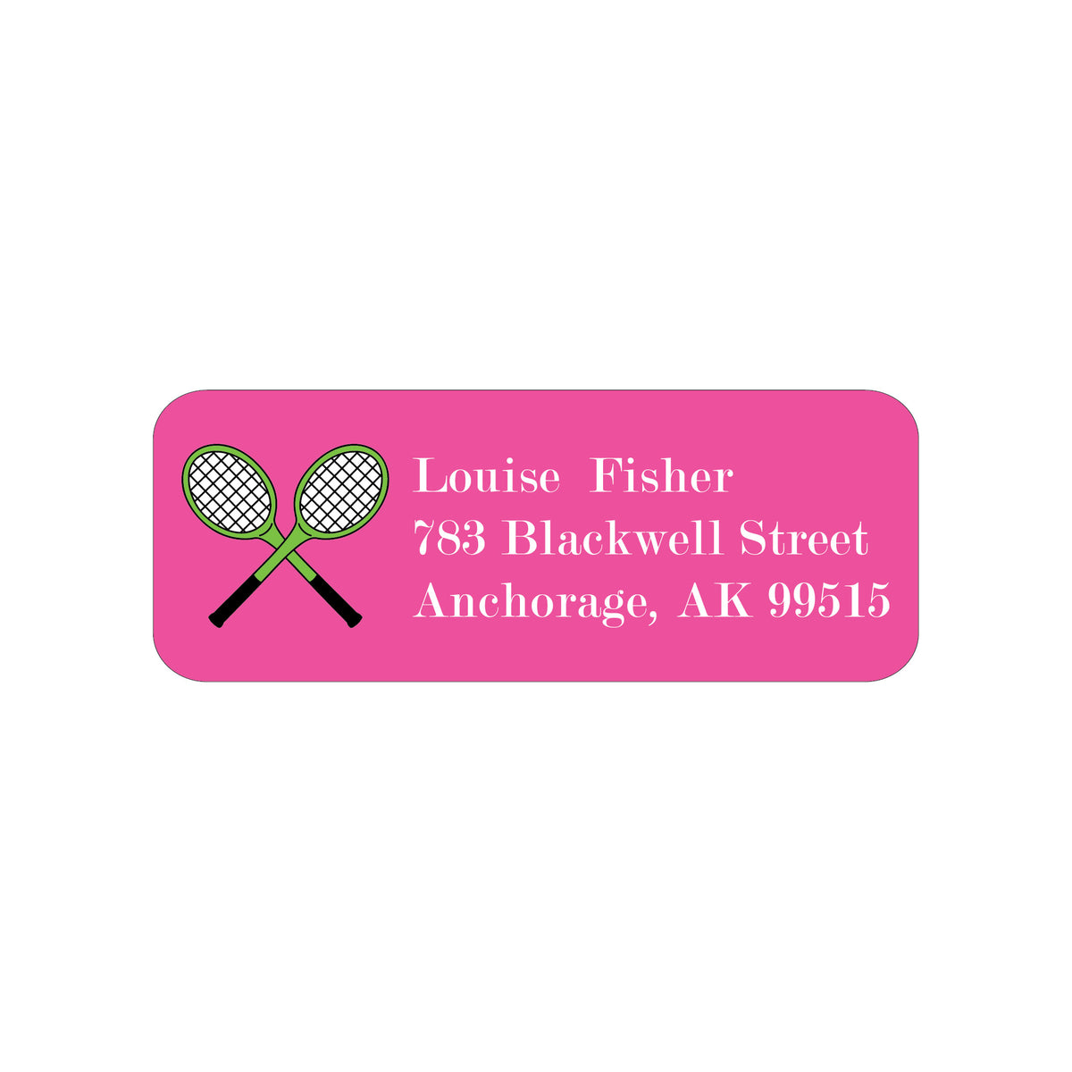 TENNIS RACQUETS PERSONALIZED ADDRESS LABELS