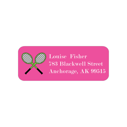 TENNIS RACQUETS PERSONALIZED ADDRESS LABELS