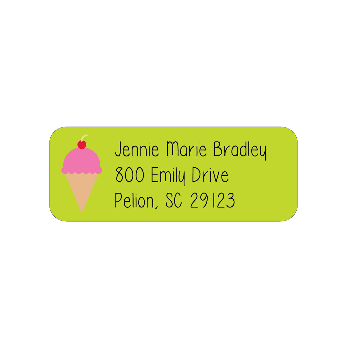 ICE CREAM CONE PERSONALIZED ADDRESS LABELS