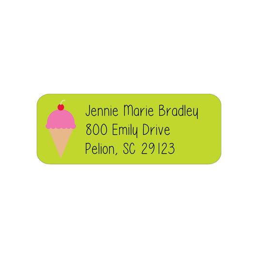 ICE CREAM CONE PERSONALIZED ADDRESS LABELS