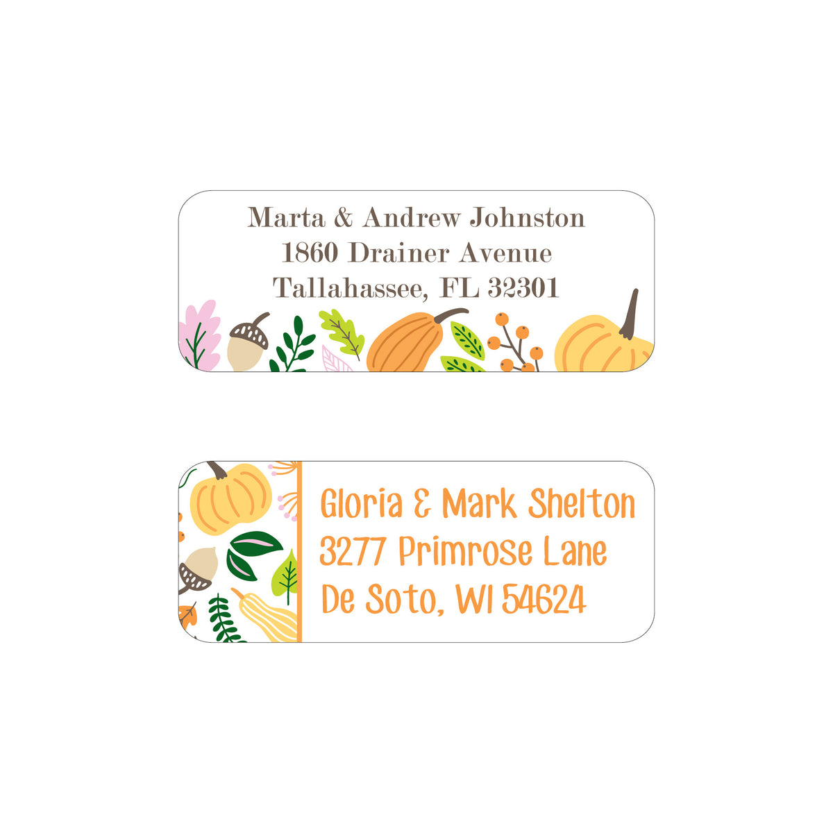 FALL HOLIDAY PERSONALIZED ADDRESS LABELS