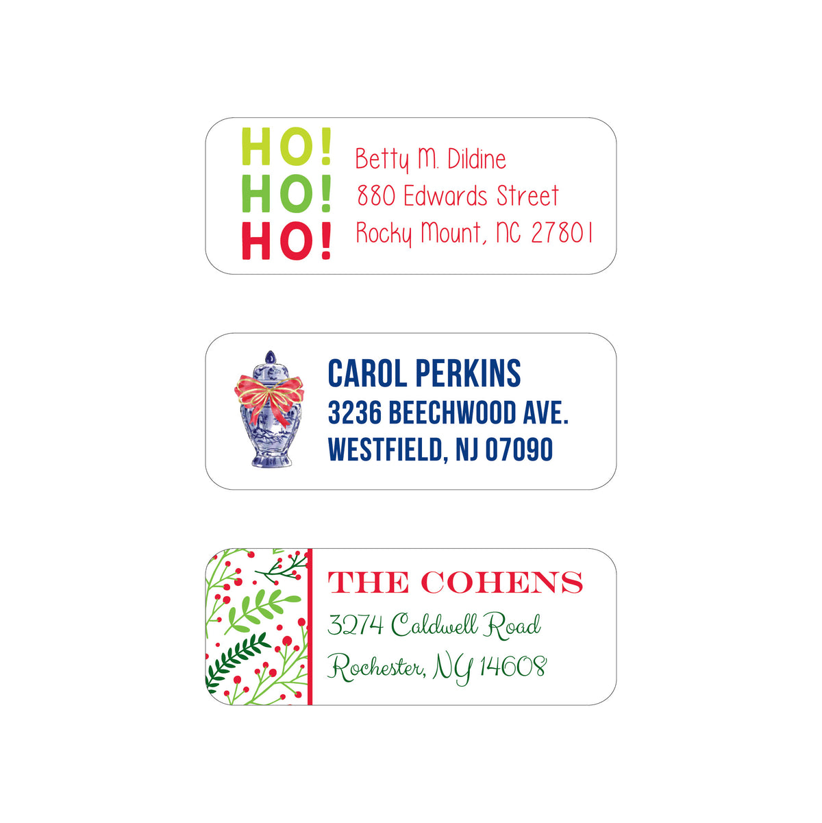 CHRISTMAS PERSONALIZED ADDRESS LABELS