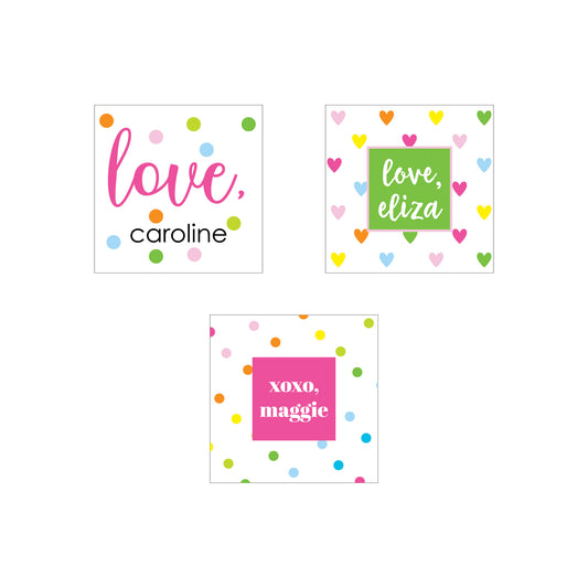 COLORFUL PATTERN PERSONALIZED SQUARE GIFT STICKERS