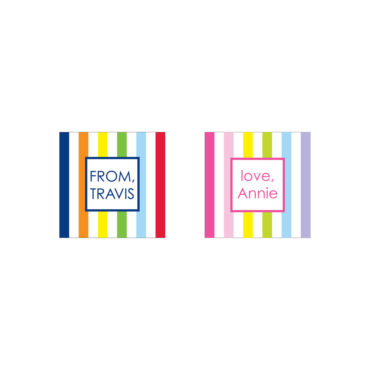 STRIPE PERSONALIZED SQUARE GIFT STICKERS