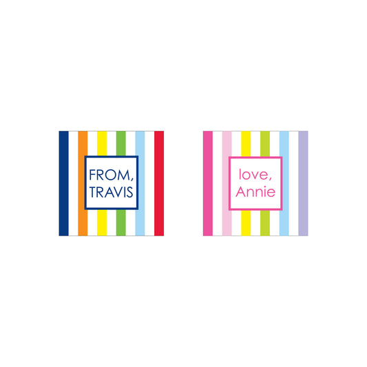 STRIPE PERSONALIZED SQUARE GIFT STICKERS