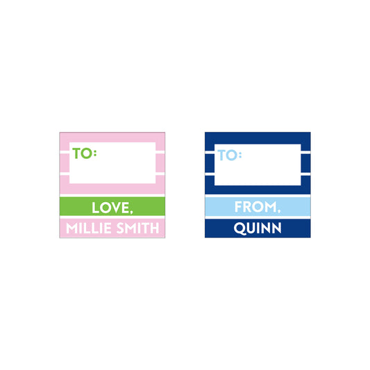 COLOR BLOCK PERSONALIZED SQUARE GIFT STICKERS