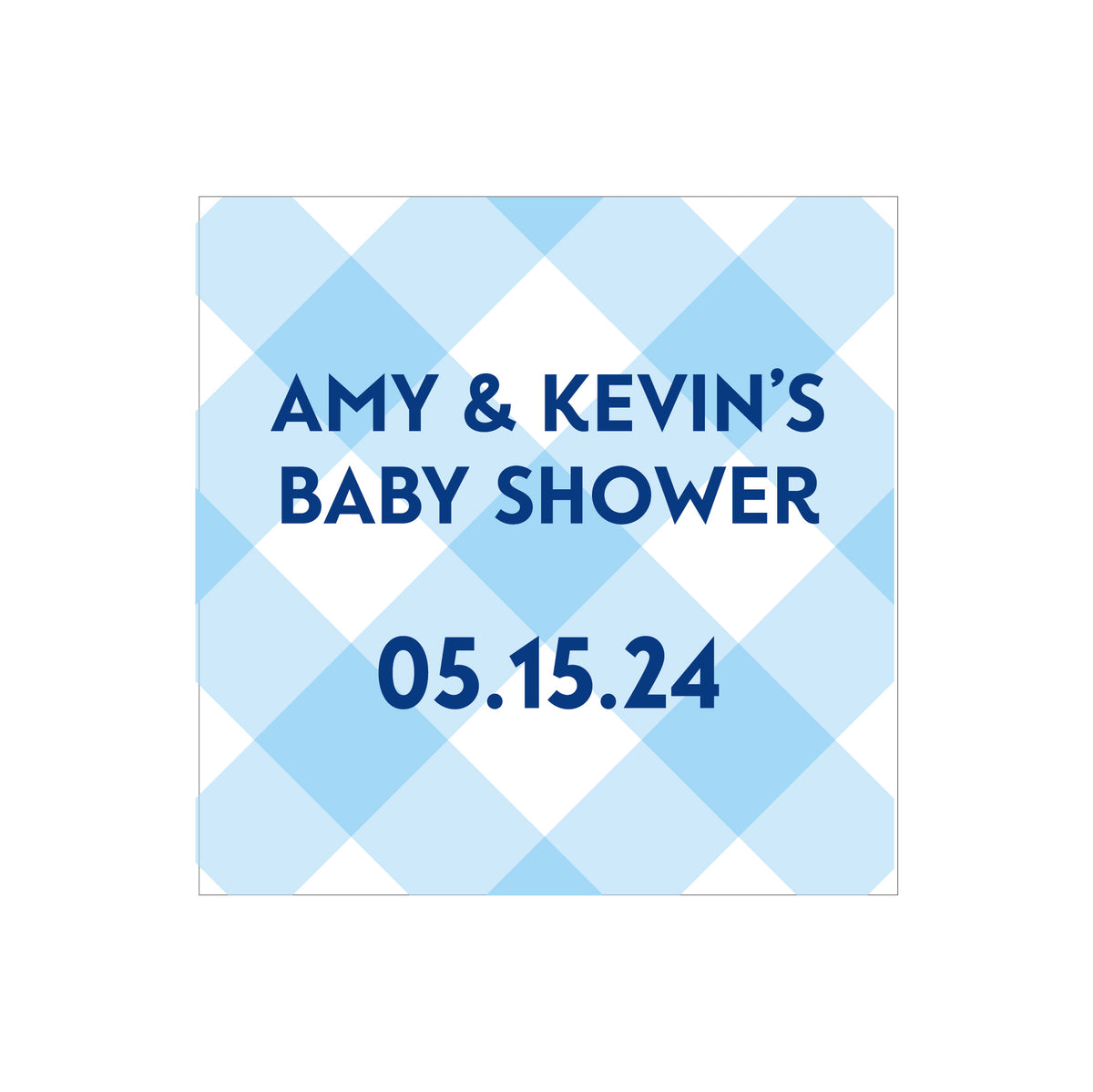 GINGHAM PERSONALIZED SQUARE GIFT STICKERS