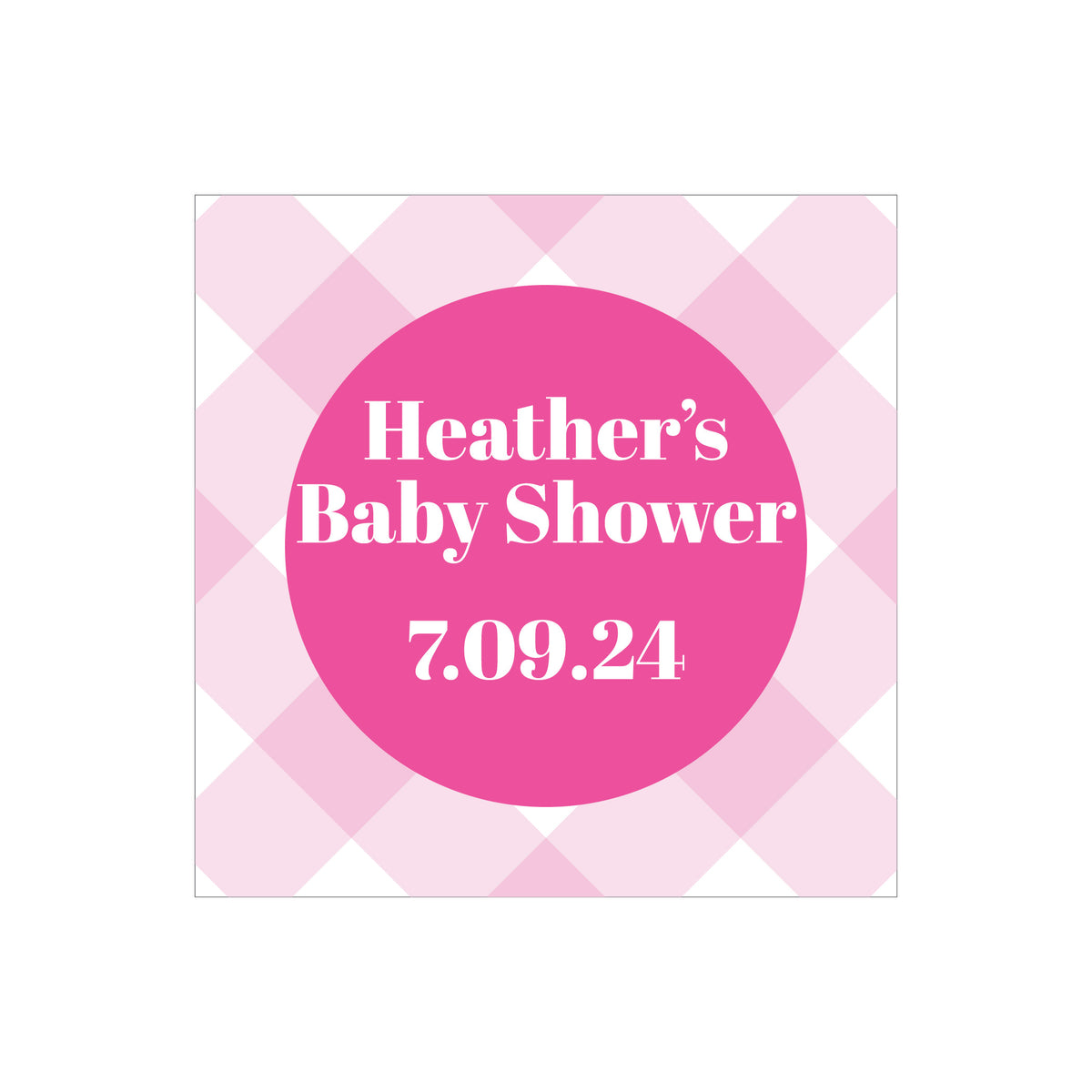 GINGHAM PERSONALIZED SQUARE GIFT STICKERS