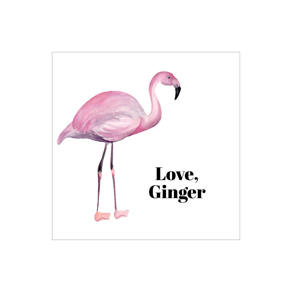 FLAMINGO PERSONALIZED SQUARE GIFT STICKERS