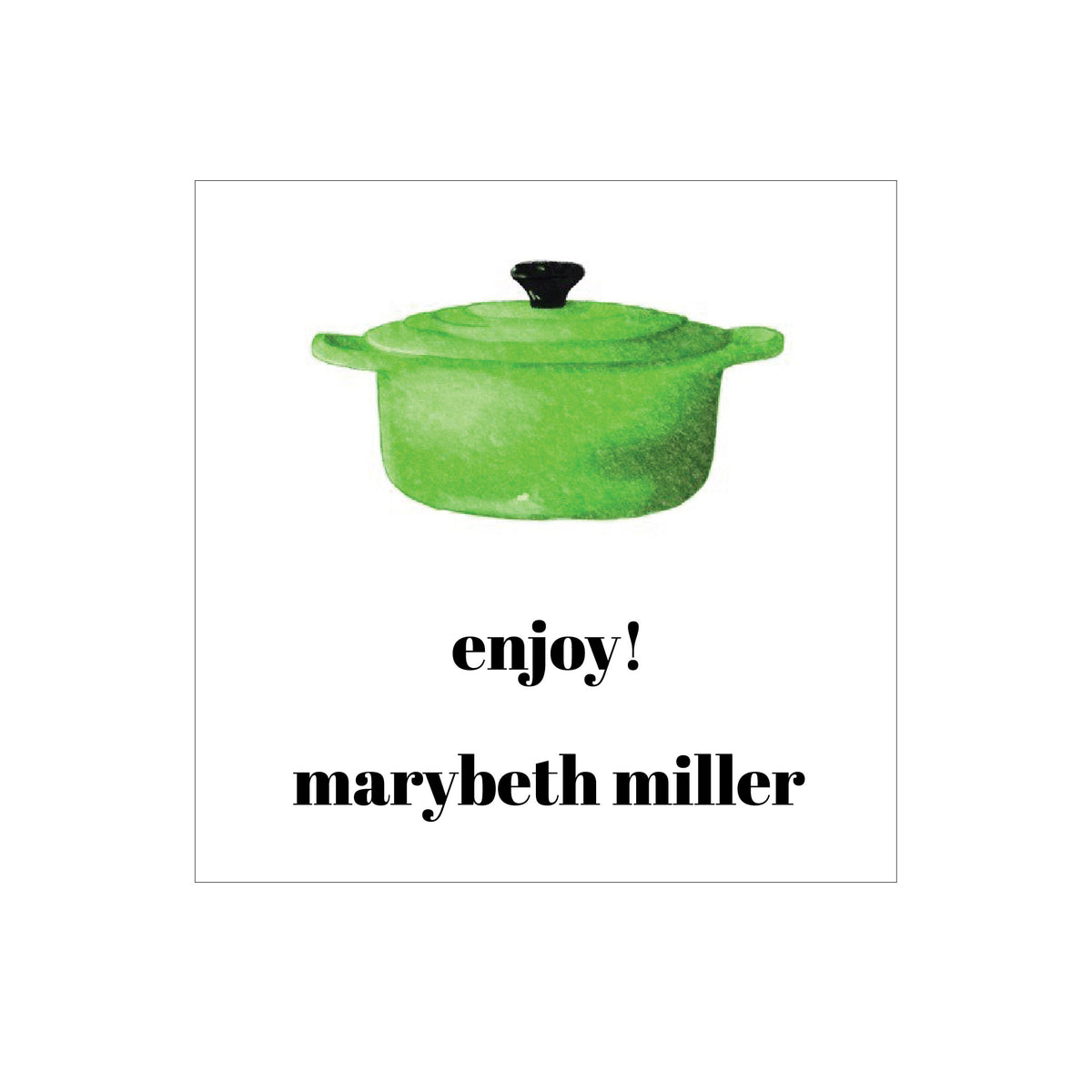 DUTCH OVEN POT PERSONALIZED SQUARE GIFT STICKERS