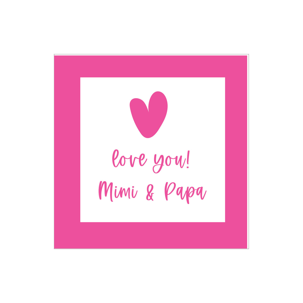 PINK HEART PERSONALIZED SQUARE GIFT STICKERS