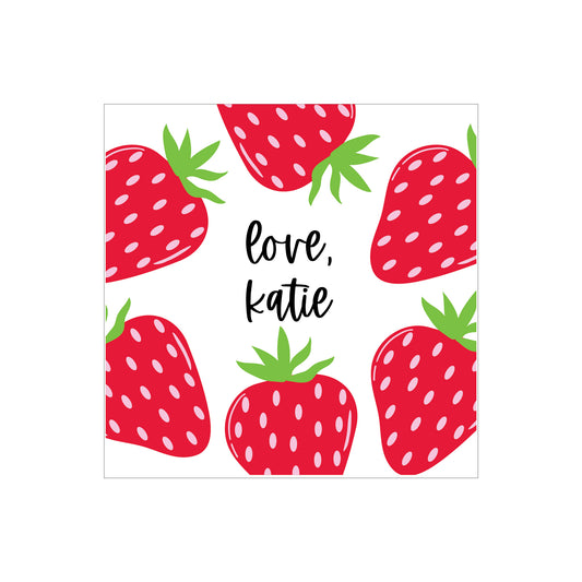 STRAWBERRY PERSONALIZED SQUARE GIFT STICKERS