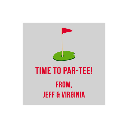 PUTTING GREEN PERSONALIZED SQUARE GIFT STICKERS