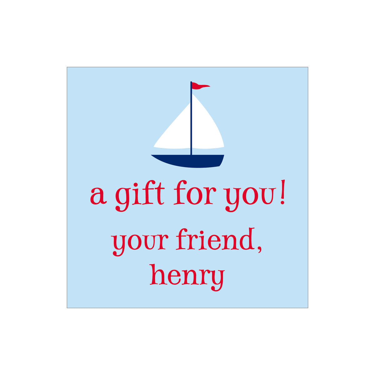 SAILBOAT PERSONALIZED SQUARE GIFT STICKERS
