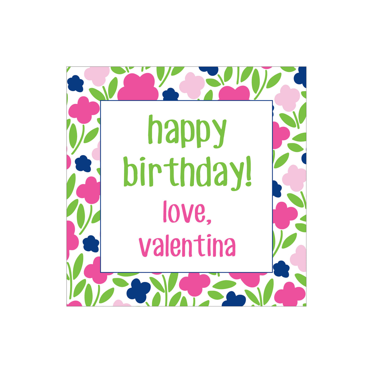 PATTERN BORDER PERSONALIZED SQUARE GIFT STICKERS