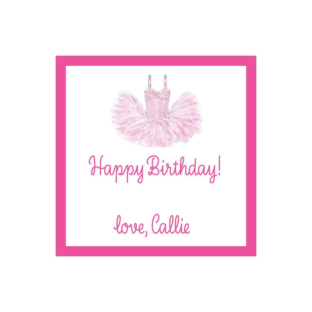 BALLET TUTU PERSONALIZED SQUARE GIFT STICKERS