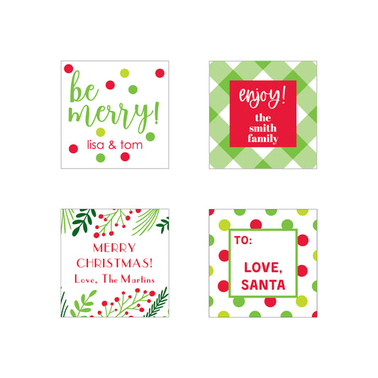 HOLIDAY PERSONALIZED SQUARE GIFT STICKERS