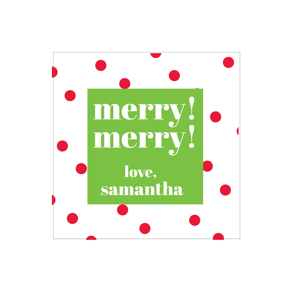 HOLIDAY DOT PERSONALIZED SQUARE GIFT STICKERS