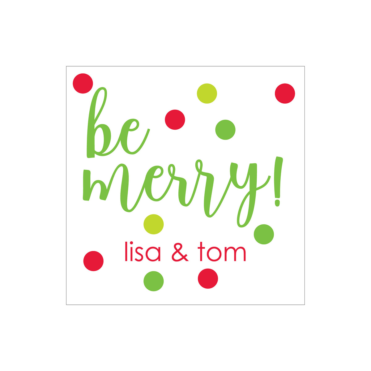 HOLIDAY PERSONALIZED SQUARE GIFT STICKERS