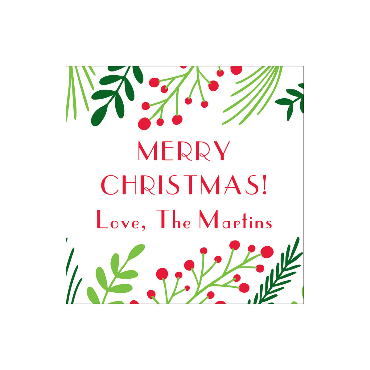 HOLIDAY PERSONALIZED SQUARE GIFT STICKERS