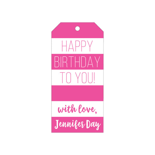PINK & WHITE STRIPE PERSONALIZED GIFT TAGS