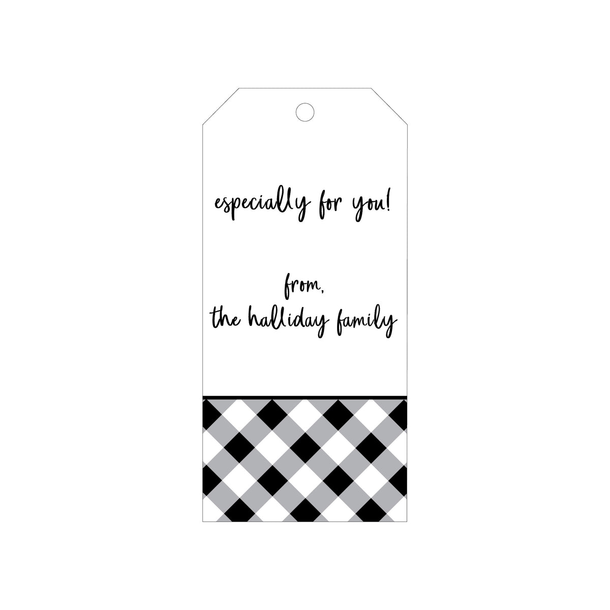 BLACK GINGHAM PERSONALIZED GIFT TAGS