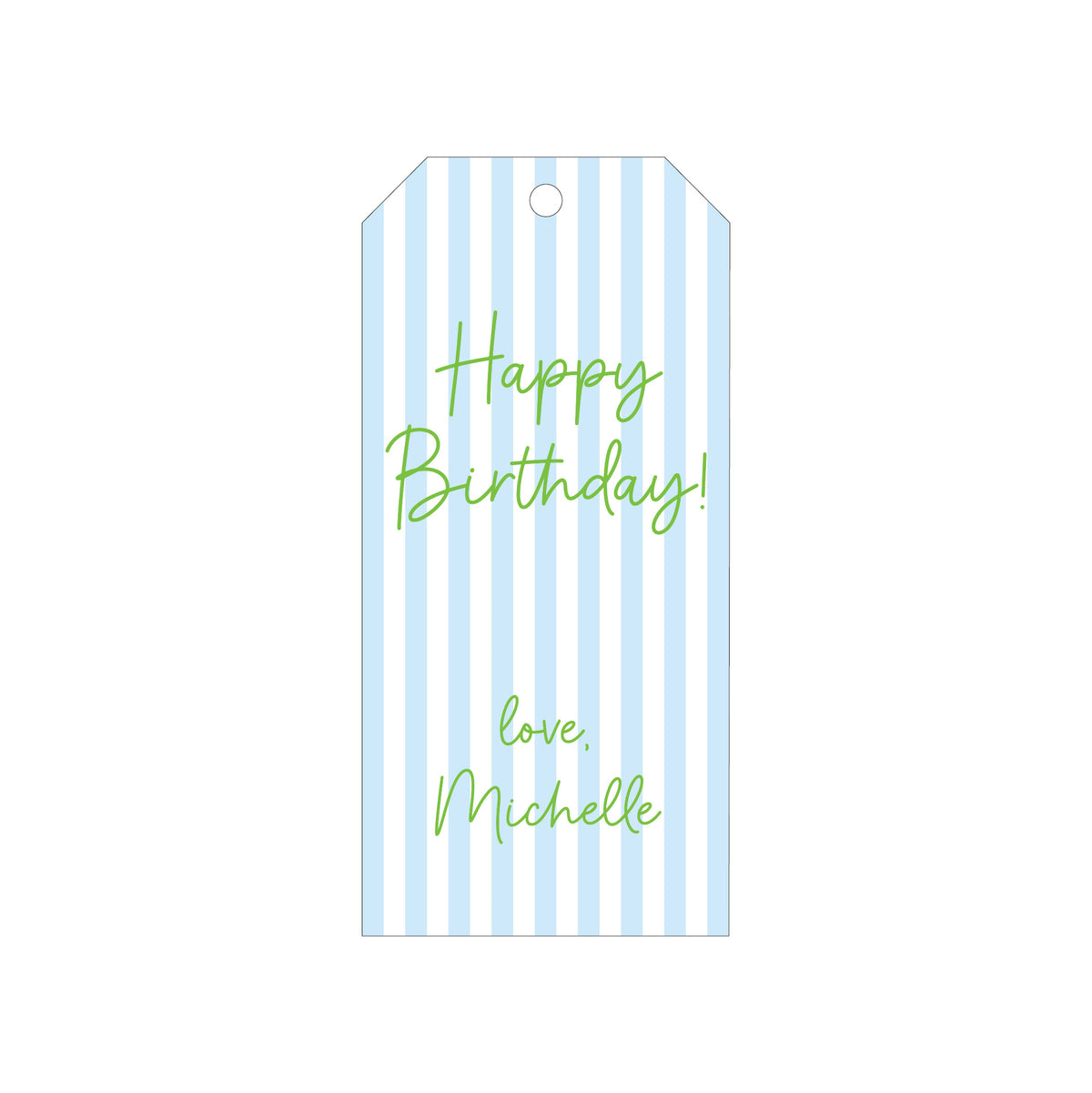BLUE STRIPE PERSONALIZED GIFT TAGS