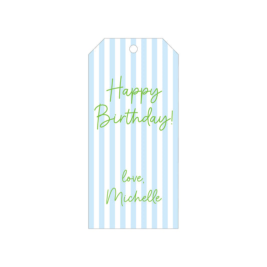 BLUE STRIPE PERSONALIZED GIFT TAGS
