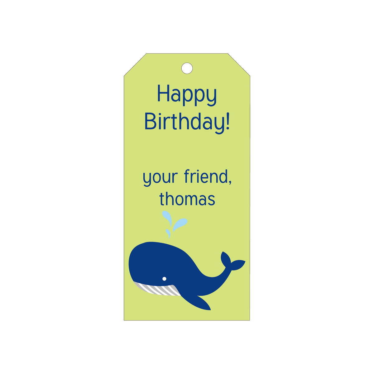 WHALE PERSONALIZED GIFT TAGS