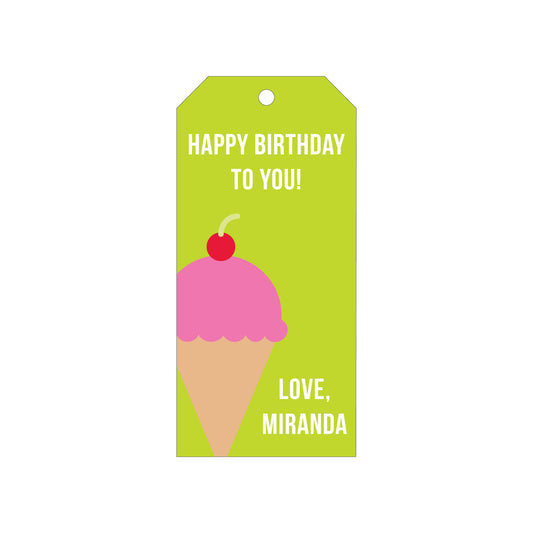 ICE CREAM CONE PERSONALIZED GIFT TAGS